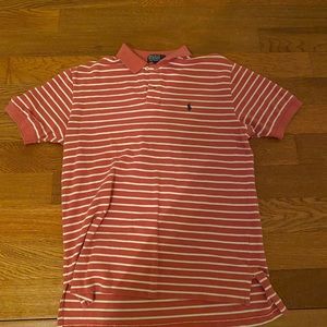 Men’s polo Ralph Lauren polo pink white stripes
